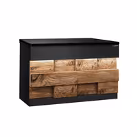 Kassentisch TORONTO - 1150mm - Holzfront - schwarze Granit-Arbeitsplatte