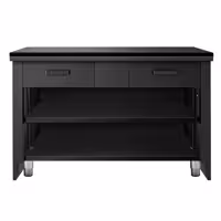 Lada kasowa TORONTO – 1500 mm – czarny panel przedni – z czarnym blatem granitowym