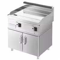 Chapa elétrica - com placa em cromo duro - 9 kW - Lisa - Superfície de cozedura: 595x500mm - incl. armário inferior com 2 portas