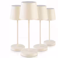 (4 adet) Şarj Edilebilir Masa Lambası - MERLE MINI - 3 kademeli kısılabilir - Ø110x305mm - Whisper White