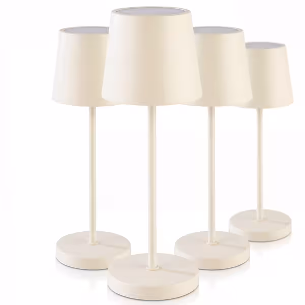 (4 adet) Şarj Edilebilir Masa Lambası - MERLE MINI - 3 kademeli kısılabilir - Ø110x305mm - Whisper White