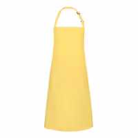 KARLOWSKY | Basic Chef Bib Apron with 2-Section Pocket – Sun Yellow - 75×90 cm - Poly-Cotton 65/35