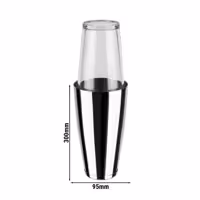 (6 adet) Boston Shaker - 2 parçalı set - Paslanmaz çelik, Cam - 700ml