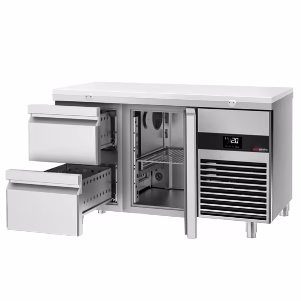 Külmvitriin PREMIUM - 1400x700 mm - 281 l - ventileeritud jahutus - Värv valge - koos 1 uksega