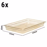 (6 komada) CAMBRO | H-PAN™ - GN posuda 1/1 otporna na vrućinu - Jantar - Dubina 65 mm