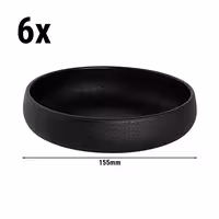 (6 pcs) Dessert Bowl - Universe - Porcelain - round - Ø 155mm - Black