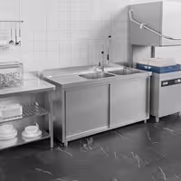 Sudoper s ormarićem ECO - inox - 1600 x 700 mm - sa 2 korita - korita desno