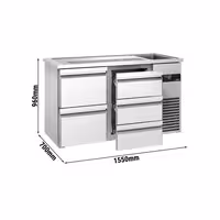 Direct Draw Beer Dispenser / Kegerator PREMIUM - 1550x700mm - 5 Drawers