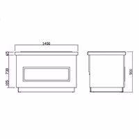 Heated Bain Marie Counter PRAGUE - 1400mm - with Bain Marie Well + Flat Glass Sneeze Guard - on Castors - for 3x GN 1/1