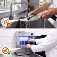 Armário esterilizador de facas UV - para 10 facas - 15W - Temporizador até 60min