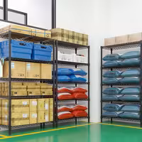 رفوف فولاذية - 900x450mm - عمق: 450 mm - 4 رفوف (قابلة للتعديل) - أسود - الحمولة: 180 kg