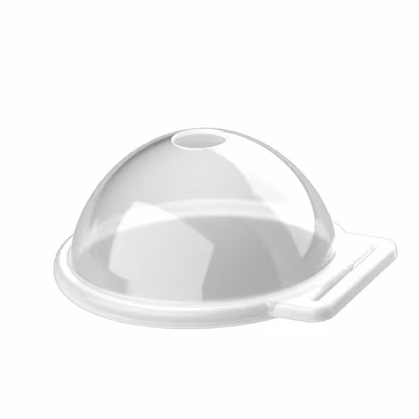 (24 pcs) Reusable Lid - with dome & straw opening - 300-500ml - Clear - fits Polycarbonate Cup MWBGK300/MWBGK400/MWBGK500
