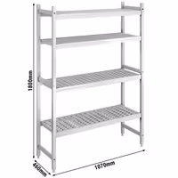 وحدة رفوف ألمنيوم - بداية - 1070x1800mm - عمق: 460 mm - 4 رفوف - الحمولة: 600 kg