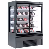 Commercial multideck display fridge - 1018mm - 602L - with 2 hinged glass doors & 4 shelves - Anthracite