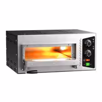 Electric Deck Pizza Oven - Single Deck - Refractory Stone Deck - 1 x Ø 35cm (13.8") - 230V Single Phase | 13A Plug - Mechanical Controls - up to 450°C