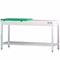 Rozsdamentes acél munkaasztal PREMIUM - 2000x700 mm - alsó polccal - 1/2 vágódeszka zöld - tartozék