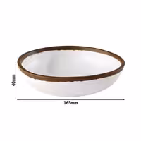 (6 adet) Kase - CROCKER - Melamin - 0,5L - Ø165mm - Derinlik:40mm - Beyaz/Kahverengi
