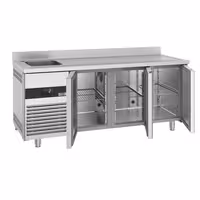 Rashladni pult PREMIUM - 1900x720 mm - 420 l - Ventilirano hlađenje - s 3 vrata - s 1 korita - Leđni podignuti rub