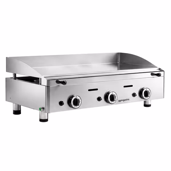 Plită de gătit pe gaz – cu acoperire din crom dur – 9,3 kW – netedă – suprafață de gătit: 755x400mm