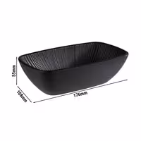 (6 adet) Gastronorm Küvet GN 1/9 - Melamin - NERO - 0,35L - 176x108mm - Derinlik:55mm - Siyah