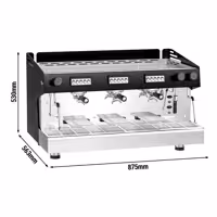 Profesyonel Espresso Kahve Makinesi - 3 Gruplu - Manuel - Ön Demleme (Preinfusion) Sistemi & 2 Buhar Kolu - Tall Cup