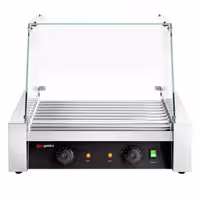 Commercial Hot Dog Roller Grill - 9 Rollers - with Glass Cover