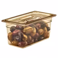 (6 szt.) CAMBRO | Pokrywa GN 1/3 H-PAN™ – płaska – odporna na wysoką temperaturę – z uchwytem – bursztynowa