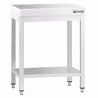 Mesa de trabalho em aço inoxidável PREMIUM - 600x600mm - com prateleira inferior & com travessas de reforço