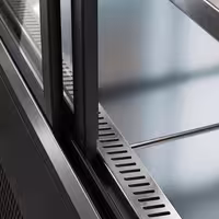 Commercial cake display fridge - 580L - 1500mm - Double glazing - square - with 2 glass shelves - rear sliding doors - for patisserie - Black