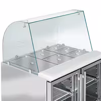 Pult za pripremu salate PREMIUM - 900 mm - 2 staklena vrata - s visokom staklenom nadogradnjom za 2x GN 1/1 & 3x GN 1/6