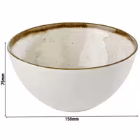 (6 adet) Kase - Melamin - STONE ART - 0,6L - köşeli - 150x150mm - Derinlik:75mm - Beyaz/Kahverengi