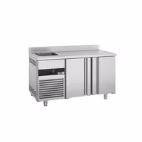 Rashladni pult PREMIUM - 1430x720 mm - 270 l - Ventilirano hlađenje - s 2 vrata - s 1 korita - Leđni podignuti rub