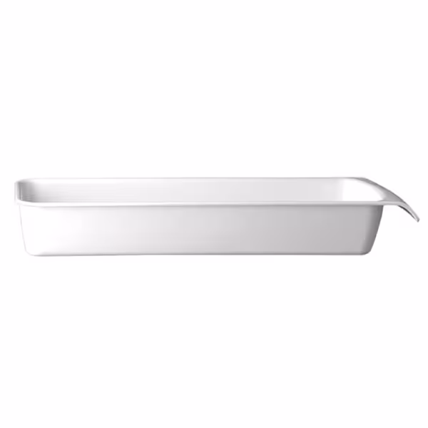 (6 adet) Gastronorm Küvet GN 2/4 - Melamin - CASCADE - 3,65L - köşeli - 530x162mm - Derinlik:75mm - GN Derinlik:75mm - Beyaz