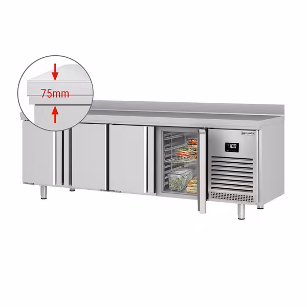 Zamrzni pult PREMIUM PLUS - 2452x700 mm - 630 l - Ventilirano hlađenje - s 4 vrata - Podignuti rub