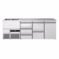 Direct Draw Beer Dispenser / Kegerator PREMIUM - 2500x700mm - 1 Solid Door & 5 Drawers