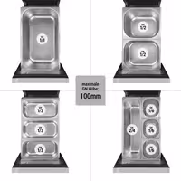 Podstawa chłodnicza – 2000 mm – 288 L – z 6 szufladami na GN 1/1 – czarny mat