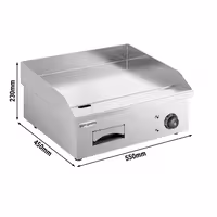 Commercial Electric Griddle - 3.0kW - Smooth Plate - Cooking area: 540x380mm