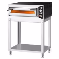 Electric Deck Pizza Oven - Single Deck - Refractory Stone Deck - 4 x Ø 35cm (13.8") - Mechanical Controls - up to 450°C - incl. Base frame