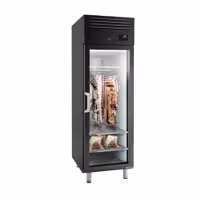 Dry Aging skříň na zrání masa - 680 mm - 1 skleněné dveře - Černá