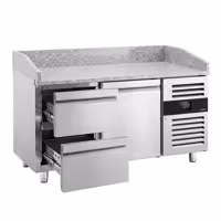 Stół chłodniczy do pizzy ECO – 1500 x 800 mm – z 1 drzwiami i 2 szufladami