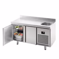 Rashladni pult PREMIUM PLUS - 1468x600 mm - 250 l - Ventilirano hlađenje - s 1 korita - s 2 vrata - Podignuti rub
