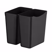 (2 kom) Plastične kante za kolica za posluživanje - 409x241x391 mm - crne - plastika - kompatibilno s SWKP2 i SWKP3