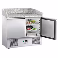 Commercial Pizza Prep Counter - Granite Top ECO - 935x700mm - with 2 doors