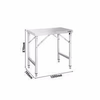 Paslanmaz Çelik Çalışma Tezgahı - Katlanabilir - 1000x700mm