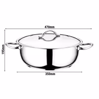 Lonac – nehrđajući čelik – Ø 340 mm – 10 litara – visina: 120 mm