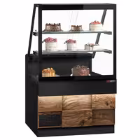 Csemegepult TORONTO - 1000x880 mm - 568 liter - ventilációs - dupla üvegezés - 2 polccal - fekete gránit munkalap