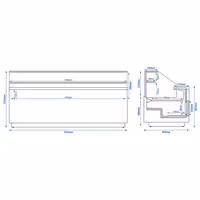 Serve Over Counter RIGA - 2620x990mm - with 4 doors - 2 shelves - capacity 275 litres