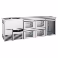 Pivski šank PREMIUM - 2500x700 mm - 1 Staklena vrata & 4 Staklene ladice