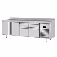 Aukstuma galds PREMIUM PLUS - 2452x600 mm - 510 l - ar 2 durvīm - ar 4 atvilktnēm - Ar apmali
