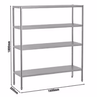 رفوف ستانلس ستيل ECO - 1600x500mm - عمق: 500 mm - 4 رفوف (قابلة للتعديل) - الحمولة: 280 kg